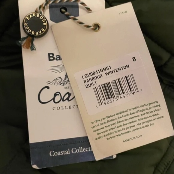 BARBOUR Winterton Water Resistant Hooded Quilted Coat with Faux Fur Trim SZ 4 - Picture 4 of 7